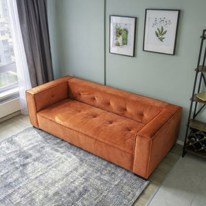 English Elm Johnston Velvet Biscuit Tufted Sofa with Wide Arms for a Bold Living Room B183P582314