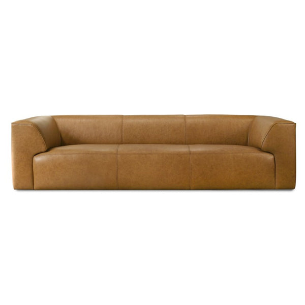 English Elm Rialto Top Grain Buffalo Leather Sofa Wide Armrest Modern Living Room Seating B183P582317