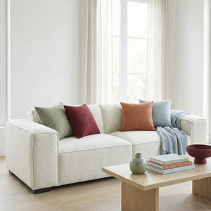 English Elm Woodley Japandi Boucle Sofa Textured Looped Upholstery for Minimalist Living Rooms B183P582320