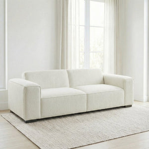 English Elm Woodley Japandi Boucle Sofa Textured Looped Upholstery for Minimalist Living Rooms B183P582320
