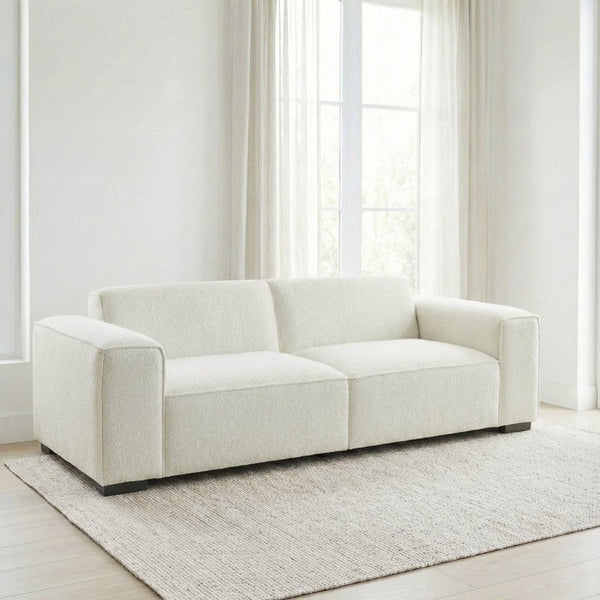 English Elm Woodley Japandi Boucle Sofa Textured Looped Upholstery for Minimalist Living Rooms B183P582320