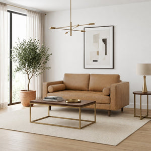 English Elm Catherine Full Grain Leather Loveseat with Solid Wood Frame for Timeless Living Rooms B183P582322