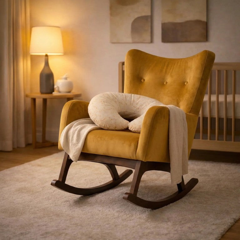 English Elm Alistair Performance Velvet Rocker with Adjustable Headrest for Living Room Comfort B183P582326