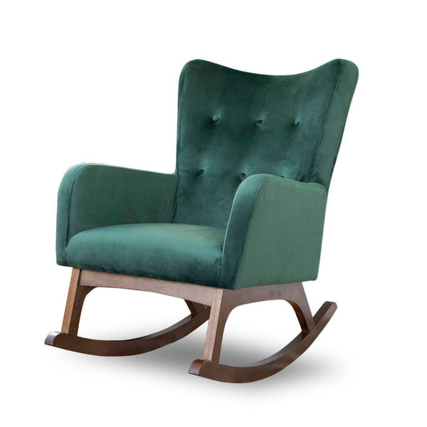 English Elm Alistair Performance Velvet Rocking Chair with Adjustable Headrest for Living Rooms B183P582327