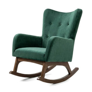 English Elm Alistair Performance Velvet Rocking Chair with Adjustable Headrest for Living Rooms B183P582327