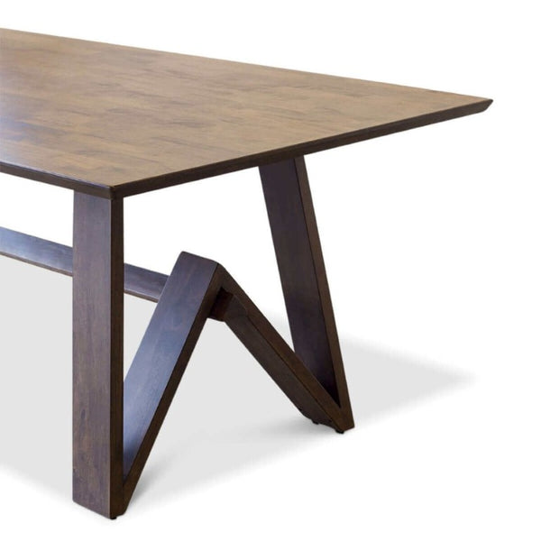 English Elm Trimont Solid Wood Trestle Dining Table Mid-Century Walnut Finish Seats Six B183S00078