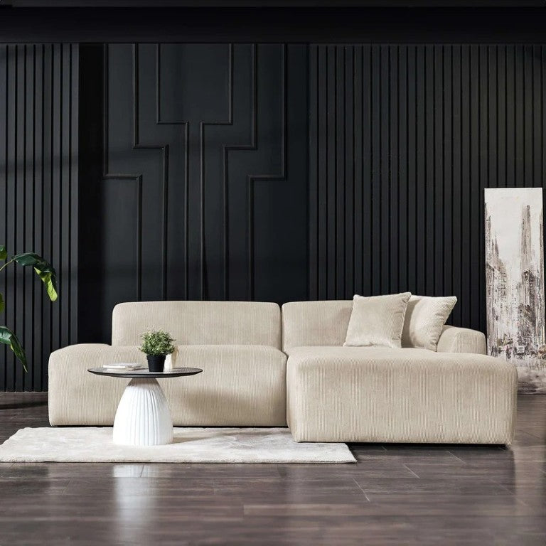 English Elm Mar Right Facing Sectional Sofa Corduroy Upholstered Living Room Seating B183S00097
