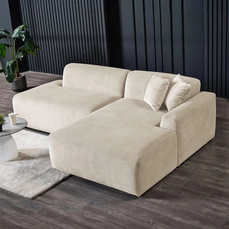 English Elm Mar Right Facing Sectional Sofa Corduroy Upholstered Living Room Seating B183S00097