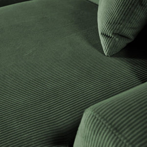 English Elm Mar Right Facing L Shaped Sectional Sofa in Textured Green Corduroy Mid Century Style B183S00098
