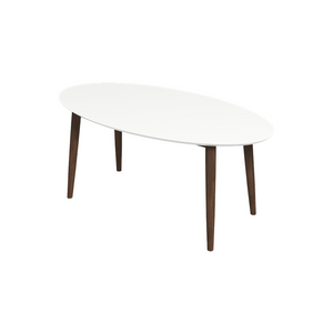 English Elm Ada Mid-century Oval Solid Wood Dining Table Set Seats 4 with Tapered Legs B183S00176