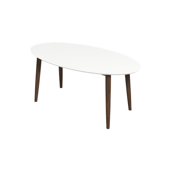 English Elm Ada Mid-century Oval Solid Wood Dining Table Set Seats 4 with Tapered Legs B183S00176