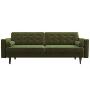 English Elm Casey Channel Tufted Velvet Sofa Mid Century Living Room Seating with Tapered Legs B183S00201