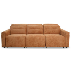 English Elm Falmouth Velvet Power Slider Sofa with Usb Charging for Living Room Theater Burnt Orange B183S00226