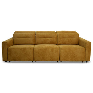 English Elm Falmouth Velvet Power Slider Sofa with Usb Charging for Living Room Theater Gold B183S00227
