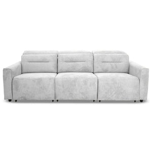 English Elm Falmouth Velvet Power Slider Sofa with Usb Charging for Living Room Theater Light Grey B183S00228