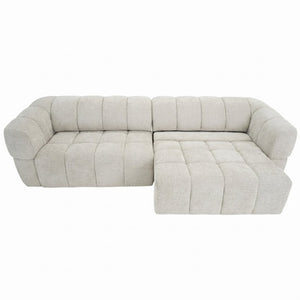 English Elm Burntwood Grid Tufted Chenille Power Sliding Sofa for Modern Living Rooms B183S00235