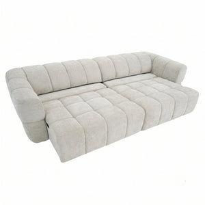 English Elm Burntwood Grid Tufted Chenille Power Sliding Sofa for Modern Living Rooms B183S00235