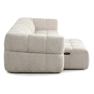 English Elm Burntwood Grid Tufted Chenille Power Sliding Sofa for Modern Living Rooms B183S00235