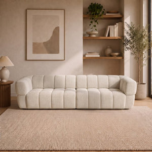 English Elm Burntwood Grid Tufted Chenille Power Sliding Sofa for Modern Living Rooms B183S00235