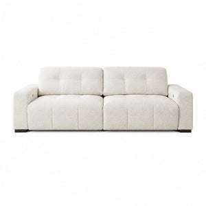 English Elm Corston Grid Tufted Linen Power Reclining Sofa with Dual Independent Sliders B183S00236