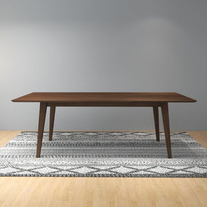 English Elm Levi Mid-Century Solid Wood Rectangular Dining Set with Six PU Leather Chairs B183S00246