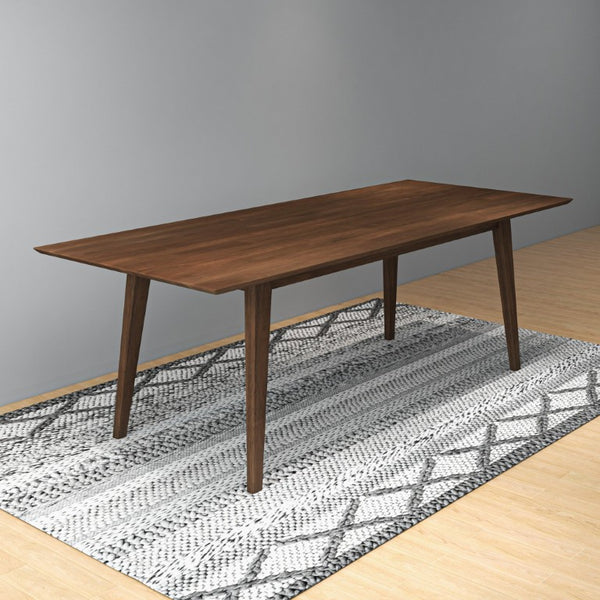English Elm Levi Mid-Century Solid Wood Rectangular Dining Set with Six PU Leather Chairs B183S00246
