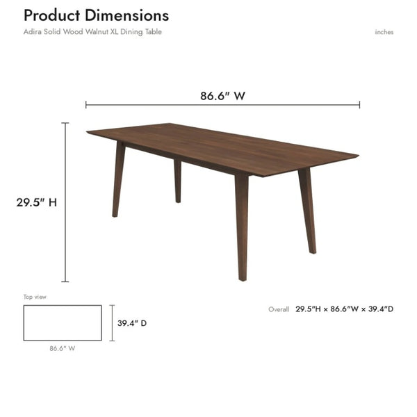English Elm Levi Mid-Century Solid Wood Rectangular Dining Set with Six PU Leather Chairs B183S00246