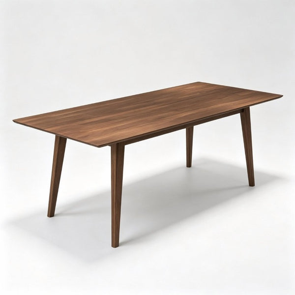English Elm Levi Mid-Century Solid Wood Rectangular Dining Set with Six PU Leather Chairs B183S00246