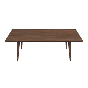 English Elm Levi Mid-Century Solid Wood Rectangular Dining Set with Six PU Leather Chairs B183S00246