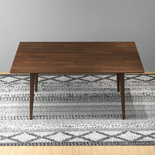 English Elm Modern Mid-Century Walnut Solid Wood Dining Set with PU Leather Upholstered Chairs for 4 B183S00248