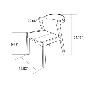 English Elm Modern Mid-Century Walnut Solid Wood Dining Set with PU Leather Upholstered Chairs for 4 B183S00248