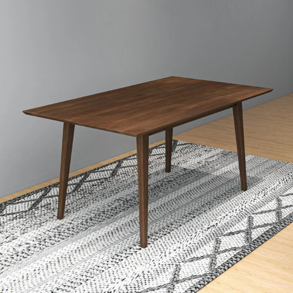English Elm Modern Mid-Century Walnut Solid Wood Dining Set with PU Leather Upholstered Chairs for 4 B183S00248