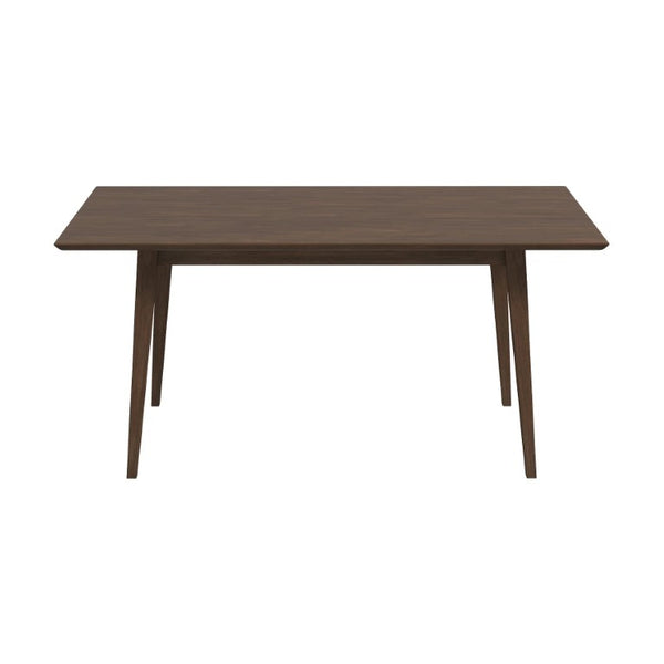 English Elm Modern Solid Walnut Dining Set for Four with PU Leather Cushioned Chairs Mid Century B183S00249