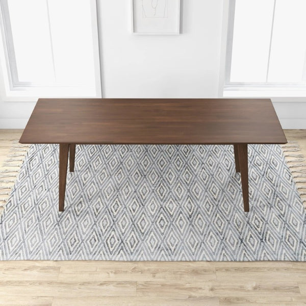 English Elm Modern Solid Walnut Dining Set for Four with PU Leather Cushioned Chairs Mid Century B183S00249