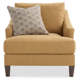 Bernhardt Marisol Track Arm Accent Chair with Plush Fabric and Solid Wood Feet