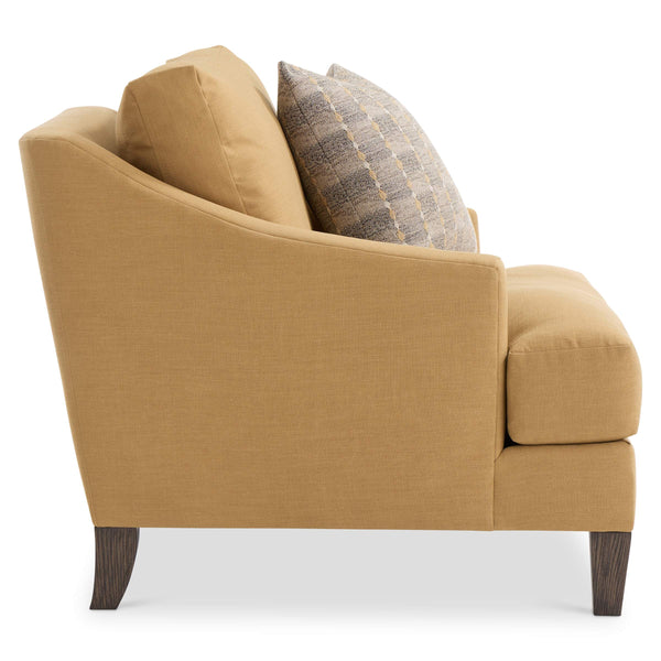 Bernhardt Marisol Track Arm Accent Chair with Plush Fabric and Solid Wood Feet