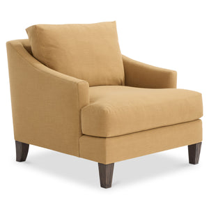 Bernhardt Marisol Track Arm Accent Chair with Plush Fabric and Solid Wood Feet