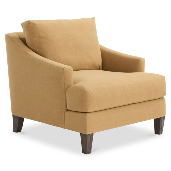 Bernhardt Marisol Track Arm Accent Chair with Plush Fabric and Solid Wood Feet