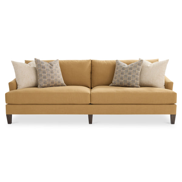 Bernhardt Marisol Contemporary Fabric Sofa with Track Arms and Tailored Lumbar Support