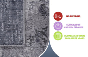 English Elm Marfi Oriental Woven Area Rug Stain Resistant Low Pile for Living or Dining Rooms Light Grey B189P183429