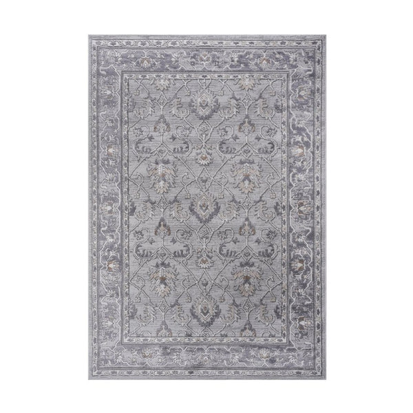 English Elm Marfi Oriental Woven Area Rug Stain Resistant Low Pile for Living or Dining Rooms Ivory + Grey B189P183482