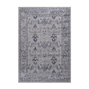 English Elm Marfi Oriental Woven Area Rug Stain Resistant Low Pile for Living or Dining Rooms Grey + Blue B189P183486