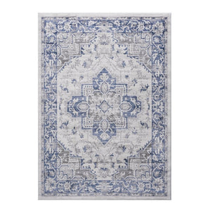 English Elm Marfi Oriental Loop Pile Area Rug Stain Resistant Synthetic Weave for Living Spaces Blue+Grey B189P183493