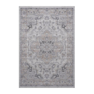 English Elm Marfi Oriental Geometric Area Rug Low Pile Synthetic Weave for Living and Dining Rooms Ivory B189P183497