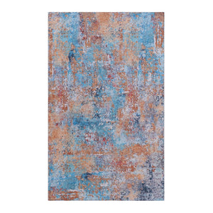 English Elm Maval Bohemian Chenille Flatweave Area Rug Machine Washable Low Pile for Living Rooms B189P188968