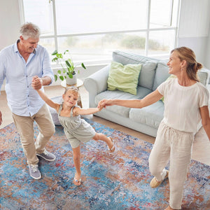 English Elm Maval Chenille Boho Flatweave Washable Rug Non-Slip Backing for High-Traffic Spaces B189P188969