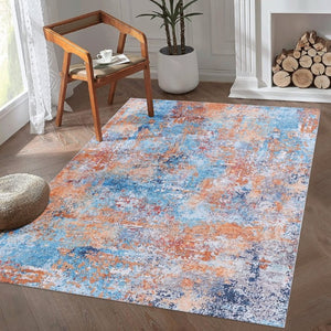 English Elm Maval Chenille Area Rug Machine Washable Low Pile Bohemian Design for Living Room Multi B189P188970