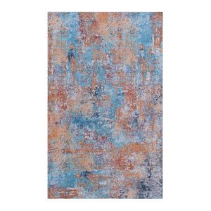 English Elm Maval Chenille Area Rug Machine Washable Low Pile Bohemian Design for Living Room Multi B189P188970