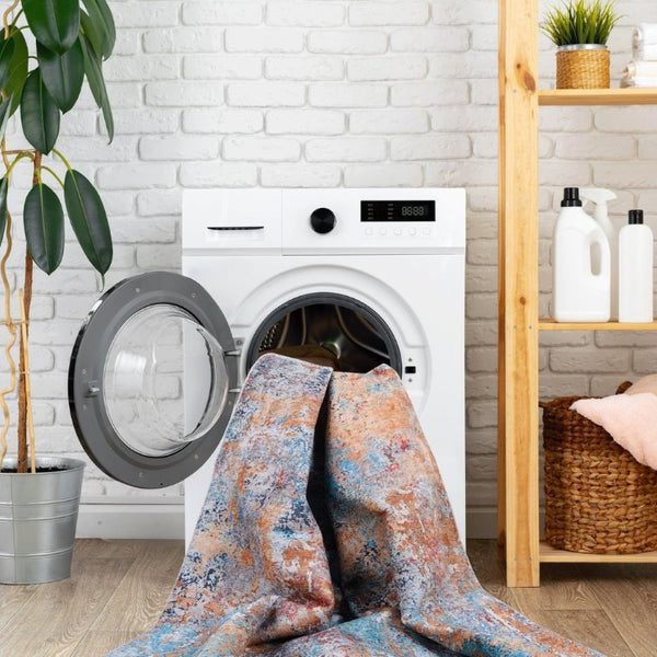 English Elm Maval Chenille Area Rug Machine Washable Low Pile Bohemian Design for Living Room Multi B189P188970