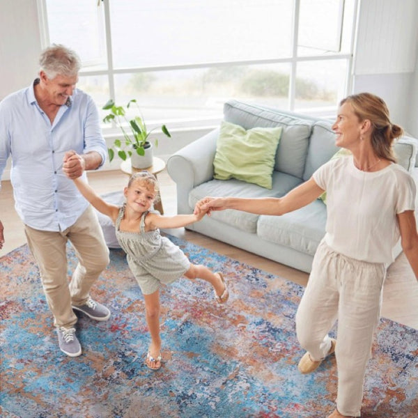 English Elm Maval Chenille Area Rug Machine Washable Low Pile Bohemian Design for Living Room Multi B189P188970